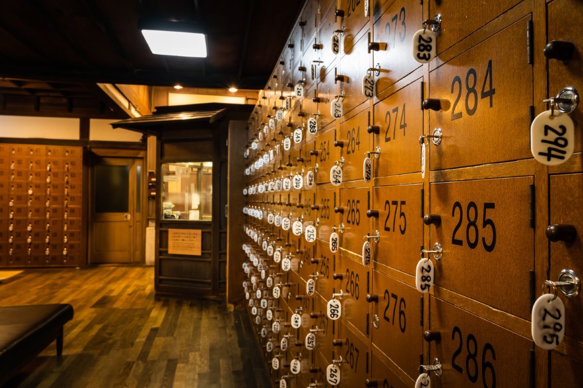 Lockers at Dogo Onsen Public Bathhouse Lockers at Dogo Onsen Public Bathhouse