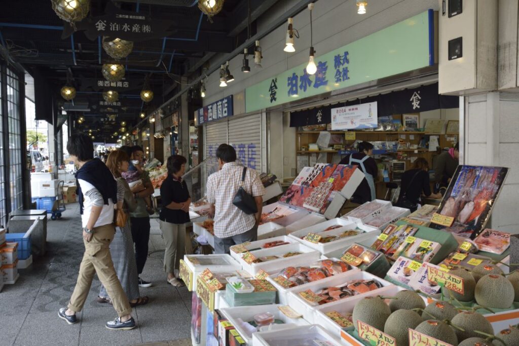 Nijo Fish Market In Central Sapporo